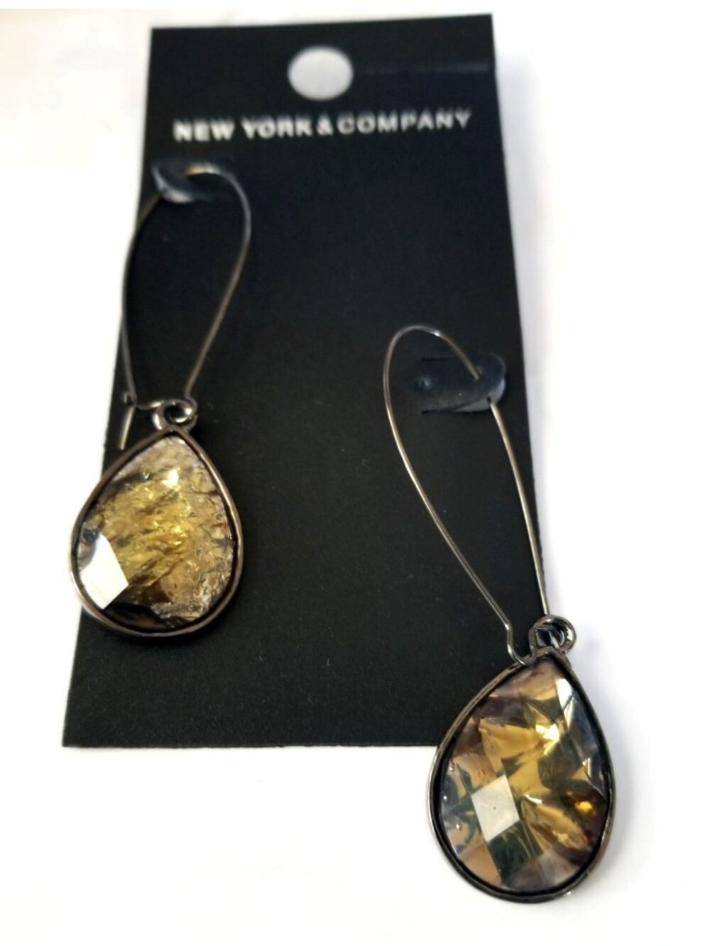 New York & Company Gold-Tone Teardrop Dangle Earrings